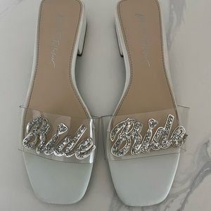 Betsey Johnson “Bride” Slides Size 7.5
